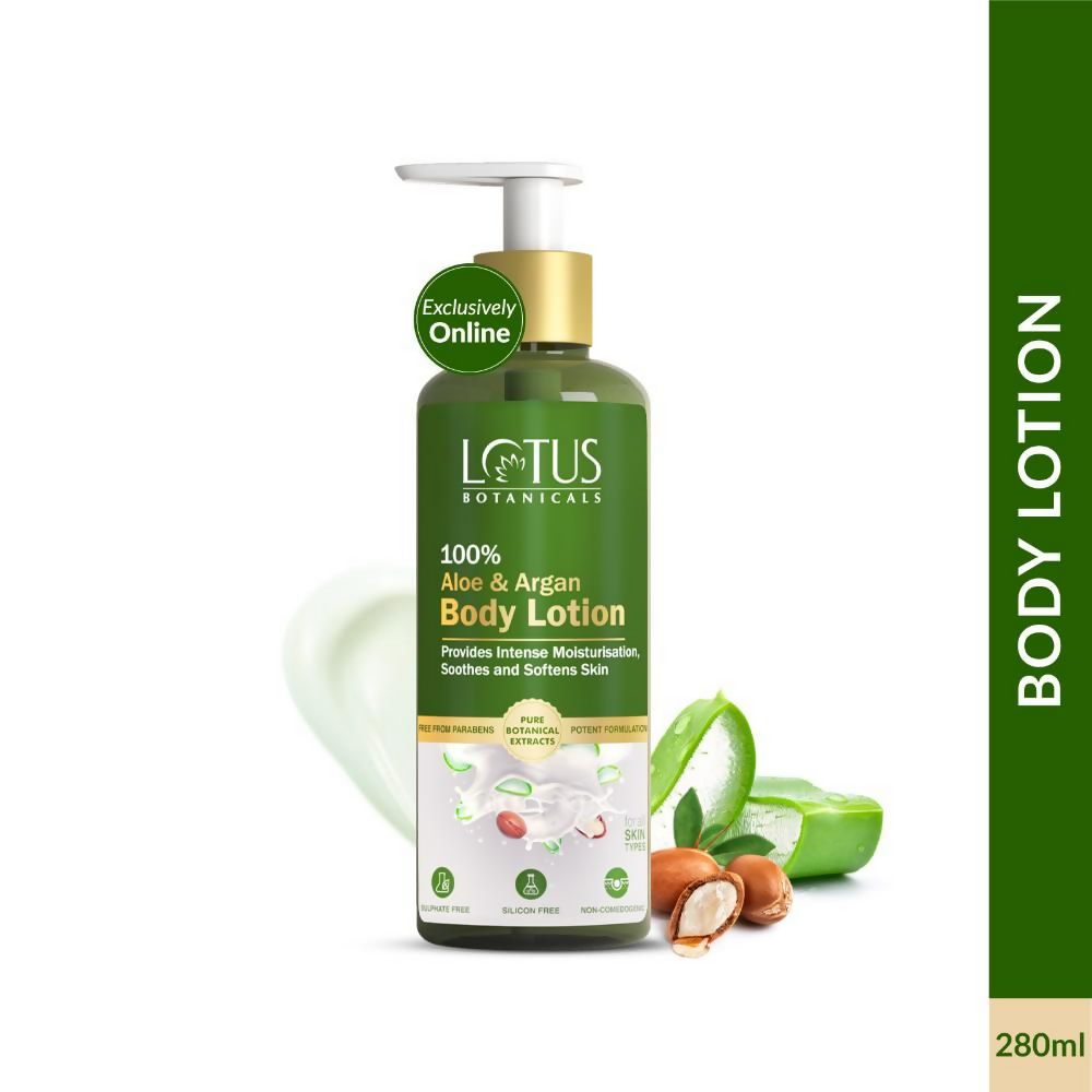 Lotus Botanicals 100% Aloe & Argan Body Lotion - Distacart