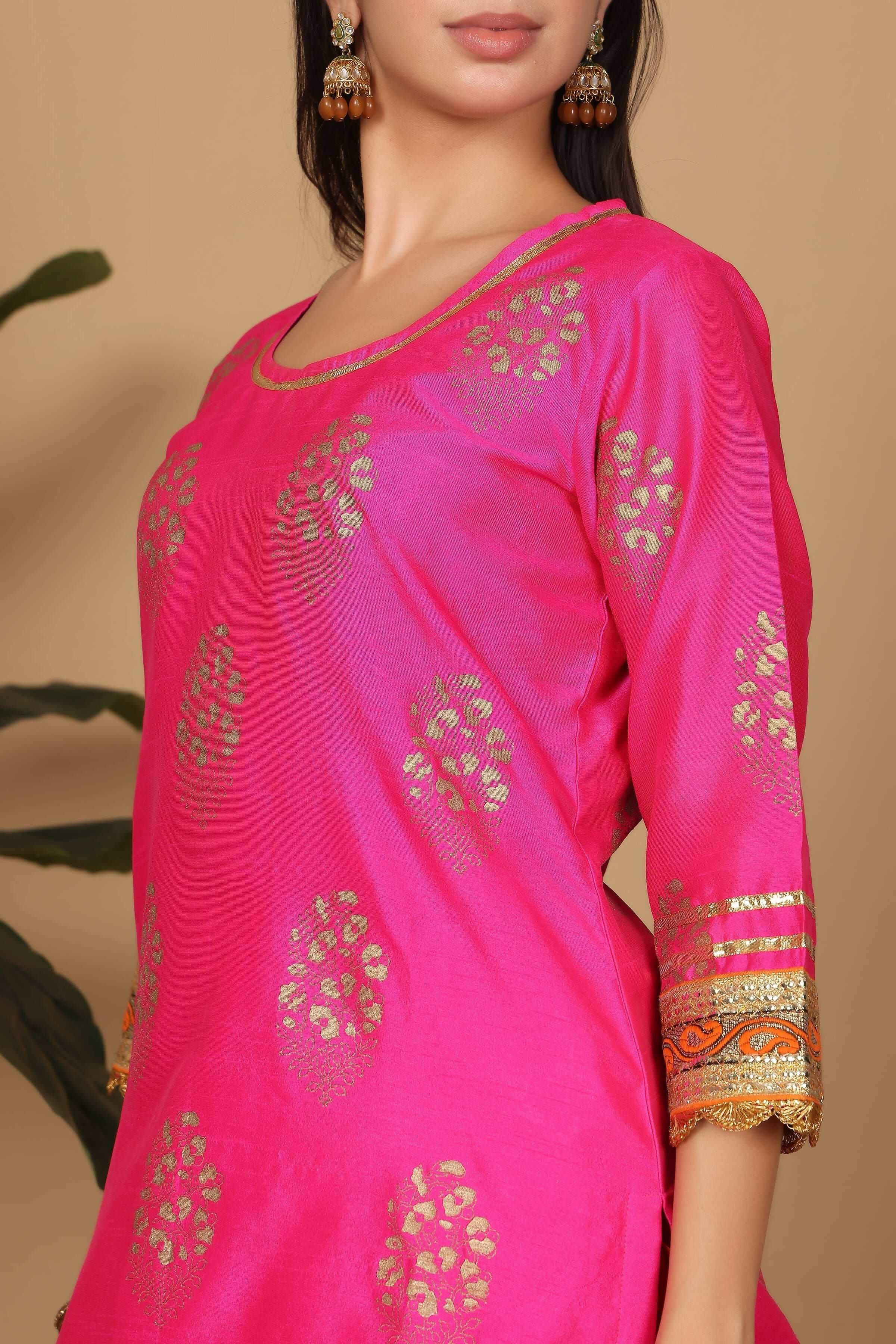 Joban Fashion Pink Silk Lehenga Set