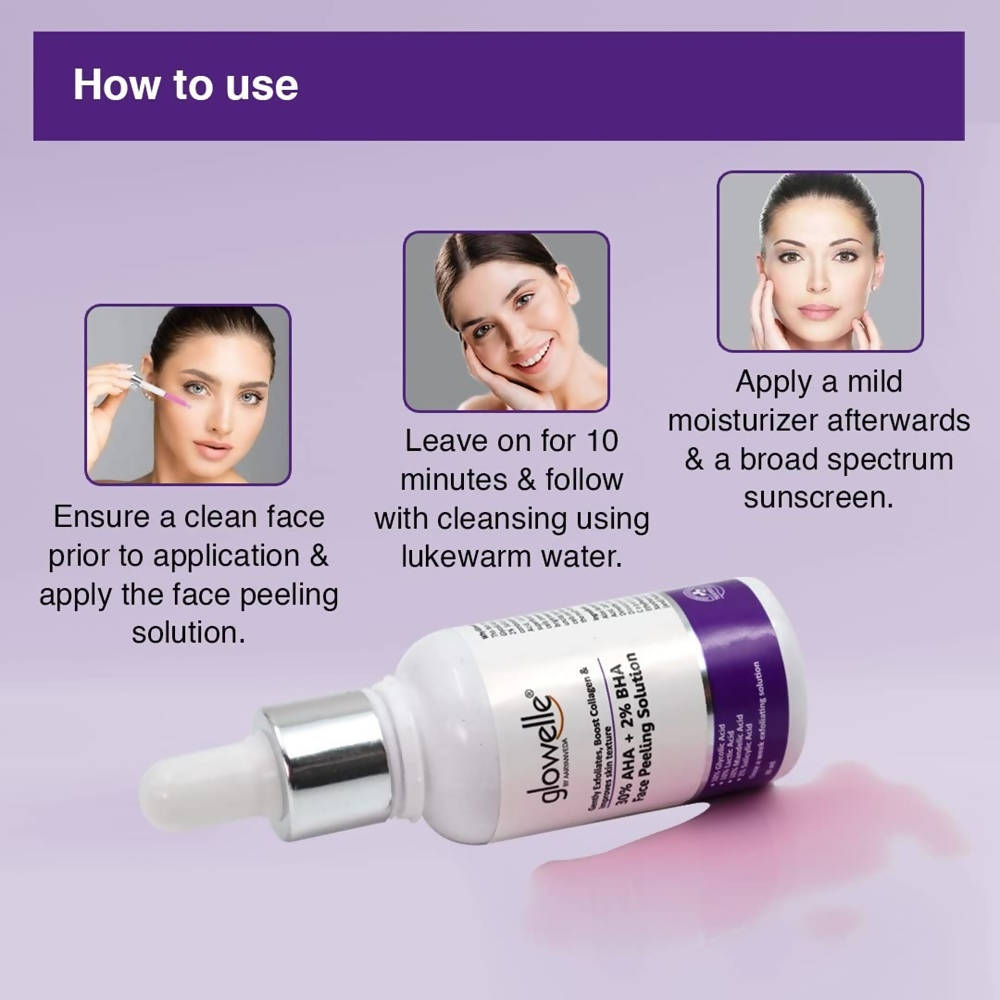 Aaryanveda Glowelle 30% AHA + 2% BHA Face Peeling Solution