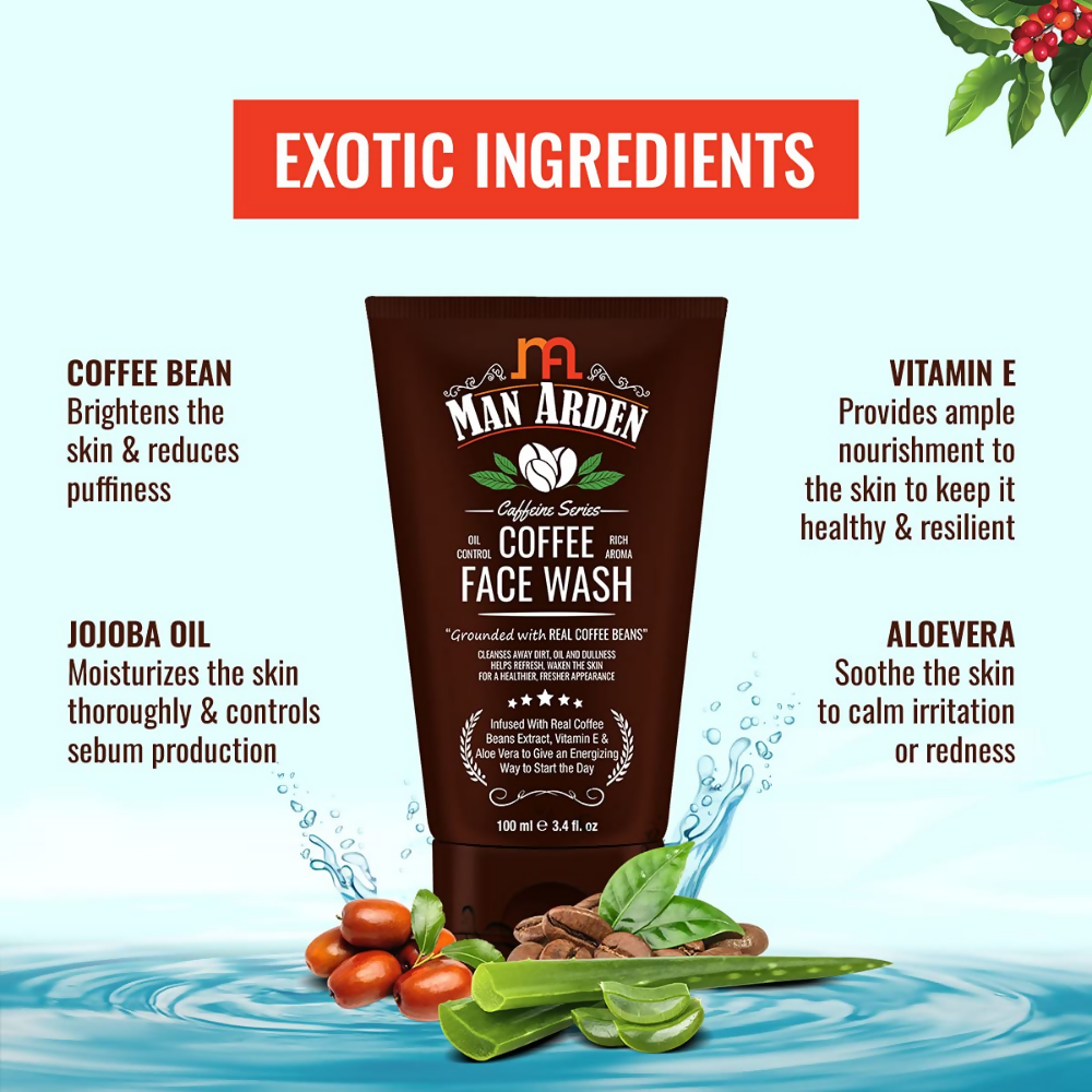 Man Arden Coffee Face Wash - No Parabens, Sulphate, Silicones - Distacart