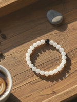 Thumbnail for NVR Unisex White & Black Crystal Beaded Bracelet - Distacart