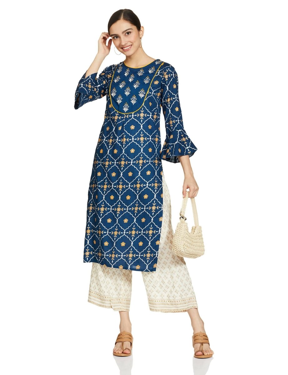 Anubhutee Women's Rayon Straight Printed Kurta with Palazzo - Distacart