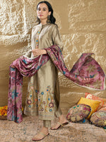 Thumbnail for Indo Era Women Floral Embroidered Regular Thread Work Kurta with Trousers & Dupatta