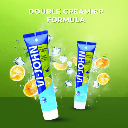 VI-JOHN Dermatologically Tested Vitamin-E enriched Anti Bacterial Lime & Lemon Shaving Cream - Distacart