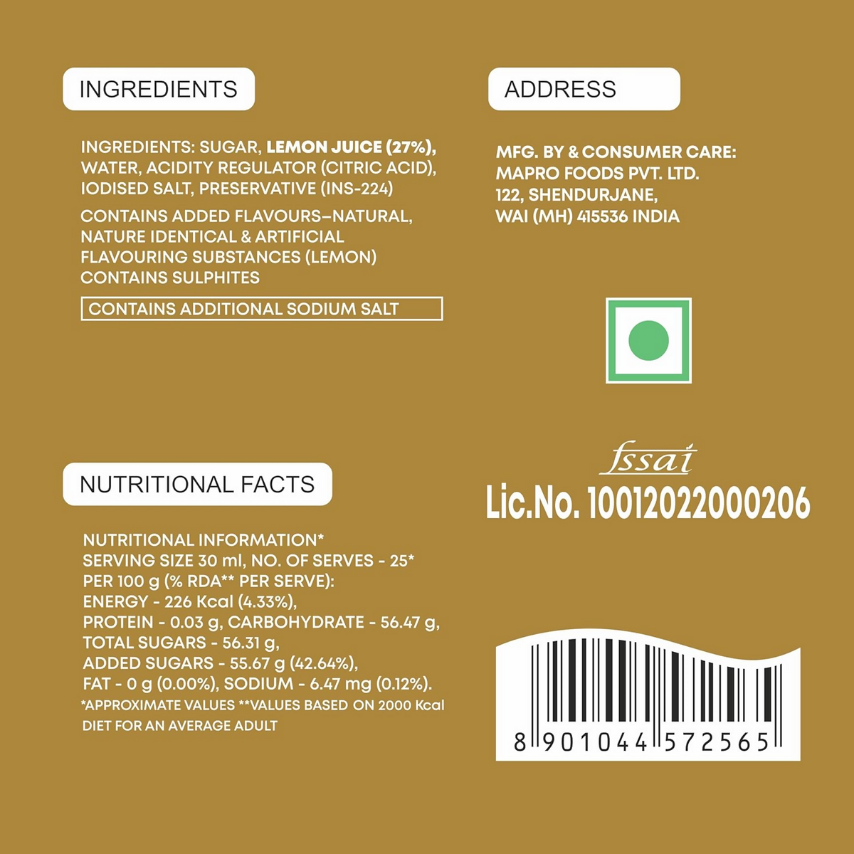 Mapro Limboo Timboo Lemon Squash - Dista