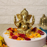 Thumbnail for Artvarko Brass Lord Ganesha Ganpati Religious Statue Idol - Distacart