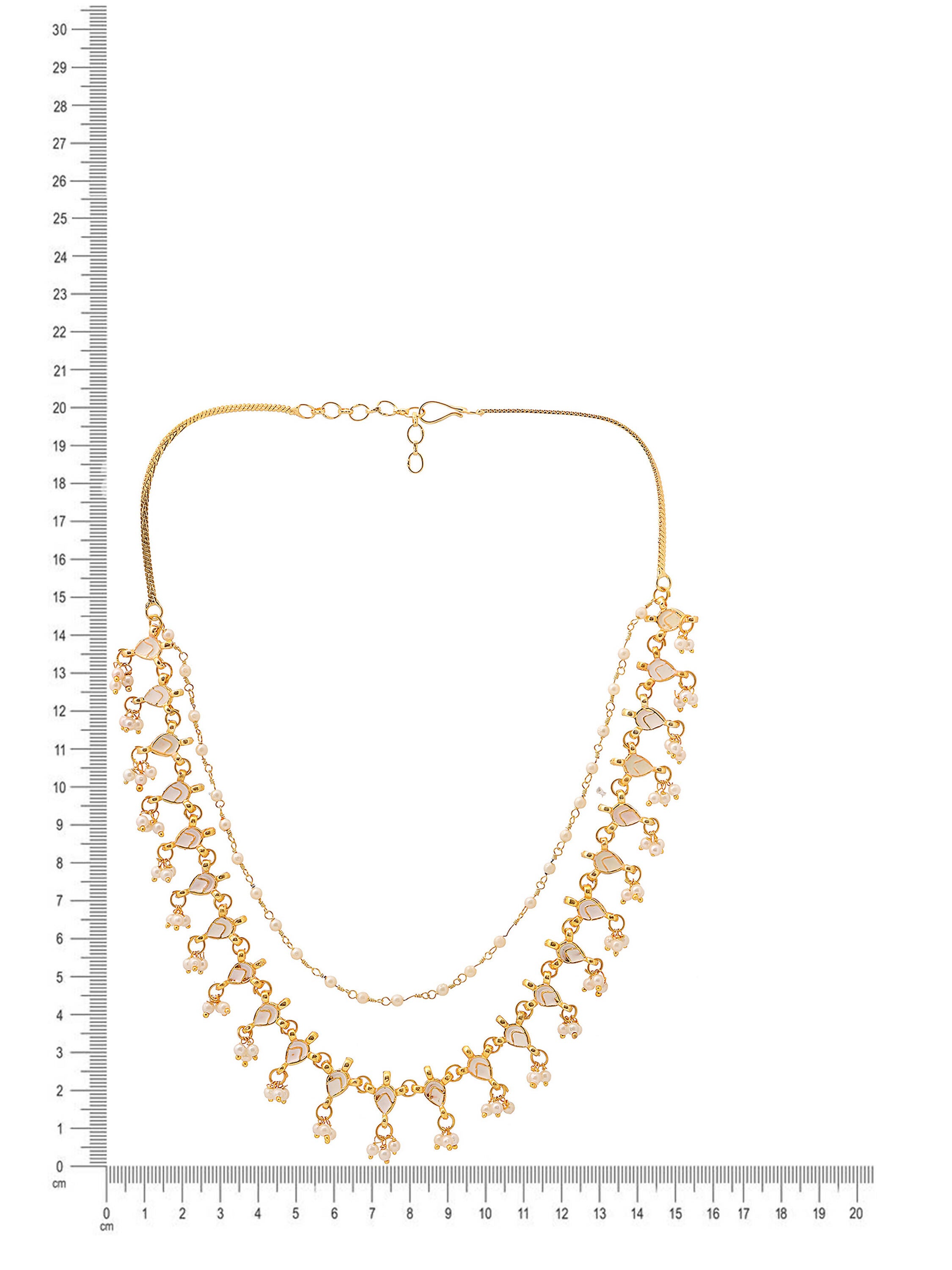 Ruby Raang Gold Kundan and Pearl Necklace