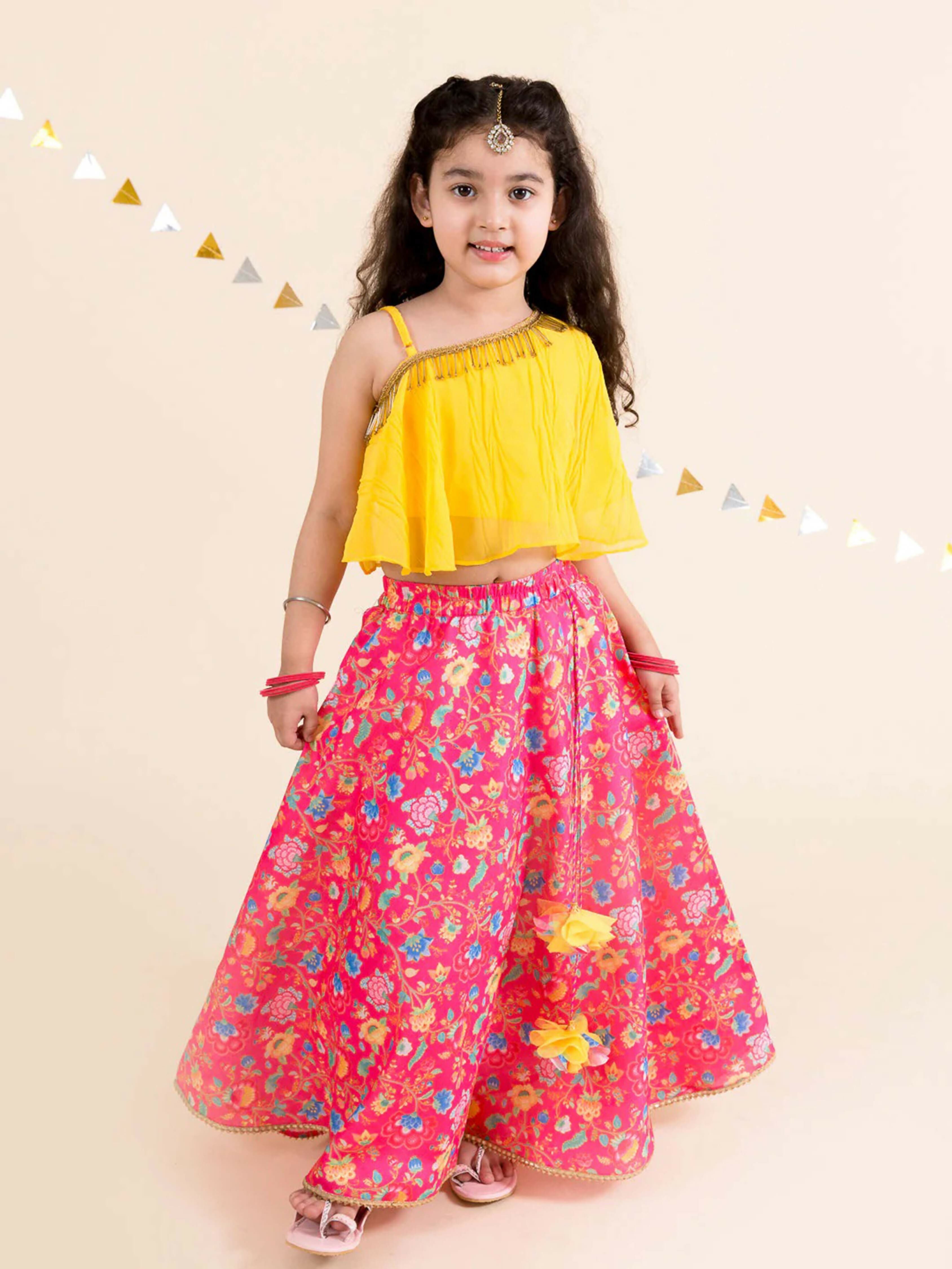 Joban Fashion Girl's Yellow Color Lehenga Choli