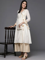 Thumbnail for Ahalyaa Women's Traditional wear Ethnic Dress - Off White - Distacart