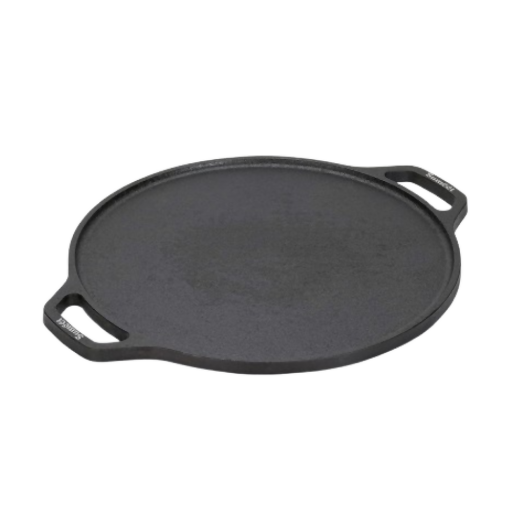 Sumeet Pre Seasoned Heavy Weight Cast Iron Flat, Induction Friendly Dosa Tawa - Black - Dista