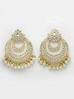 Thumbnail for NVR Women Gold-Plated Kundan Handcrafted Chandbalis Earrings - Distacart
