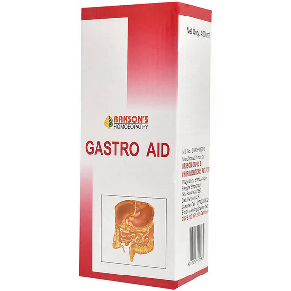 Bakson's Homeopathy Gastro Aid Syrup Sugar Free - Distacart
