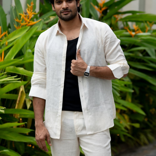 Linen Light Blue Coastal Calm Shirt By Hilo Design