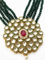 Thumbnail for NVR Women Gold Plated Green Kundan Jewellery Set - Distacart