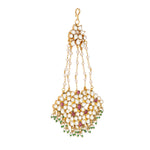 Thumbnail for Nuyug 22K Gold-Plated Kundan & Red Stone Studded Jhumar Paasa Head Jewellery