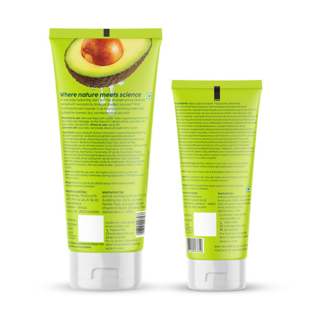 PLIX The Plant Fix Avocado Ceramide Moisture Rush - Cleanser & Cream - Distacart