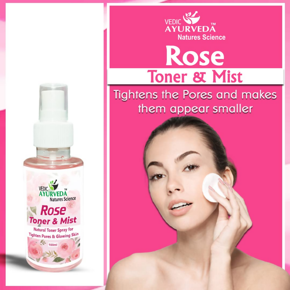 VedicAyurveda Rose Toner & Mist Steam Distilled Rose Water - Dista