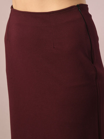 Myshka Women's Brown Solid Knee Length Party Embellished Skirts - Distacart
