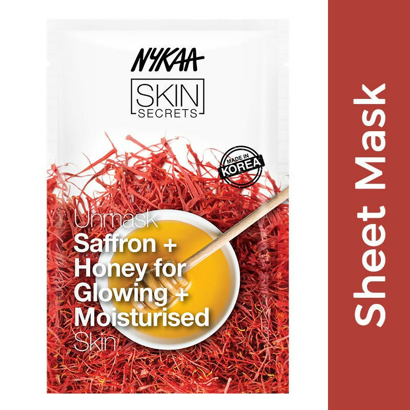 Nykaa Skin Secrets Indian Rituals Saffron + Honey Sheet Mask For Glowing & Moisturised Skin - Distacart