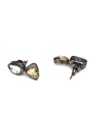 Thumbnail for Dual Tone Kundan Neckpiece with Earrings Jewellery Set (silver) - Ruby Raang - Distacart