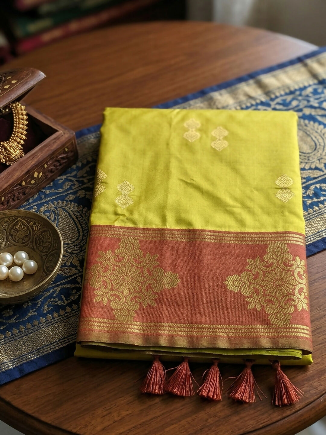 Shree Shyam Fashion Mustard Soft Silk Saree - Distacart