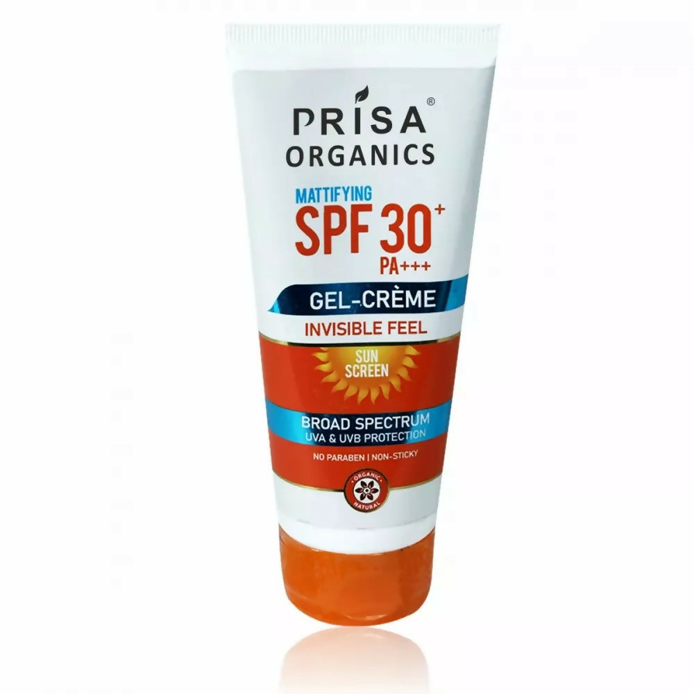 Prisa Organics Mattifying Sun Screen SPF 30 PA+++ Invisible Feel Gel Cream - Distacart