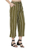 Asmaani Olive Green Color Rayon Fabric Stripped Palazzo