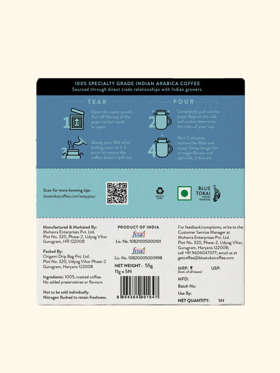 Blue Tokai Mixed Light To Dark Roasts Easy Pour Sachets - Distacart