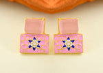Thumbnail for Joban Fashion Women Brass Pink Onyx Earrings - Distacart