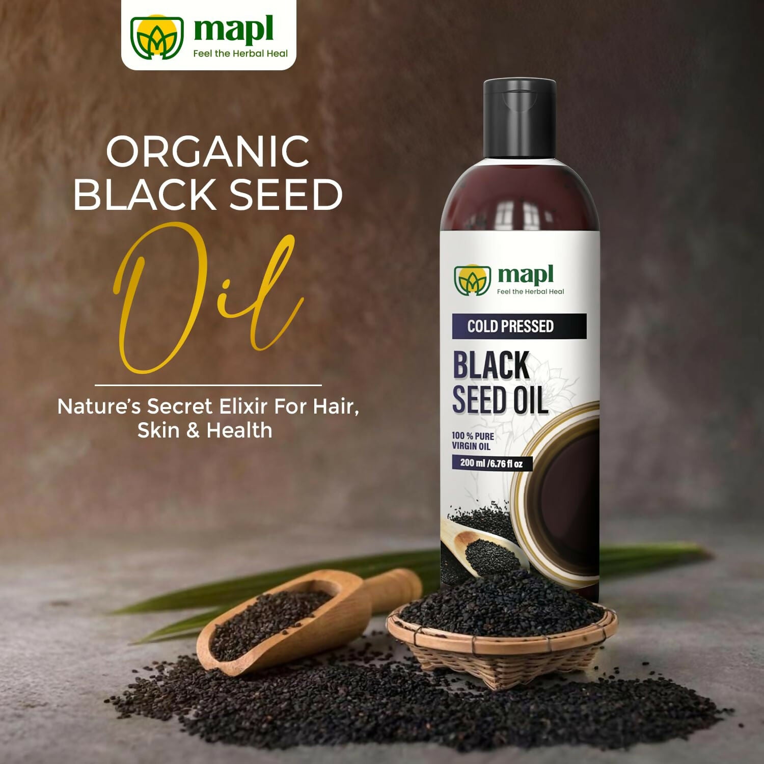 MAPL Organic Black Seed Oil Cold-Pressed - Distacart