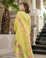 Thumbnail for The52 Lemons Women's Beautiful Chanderi Fabric Printed Work Straight Kurta Pant and Dupatta Set - Distacart