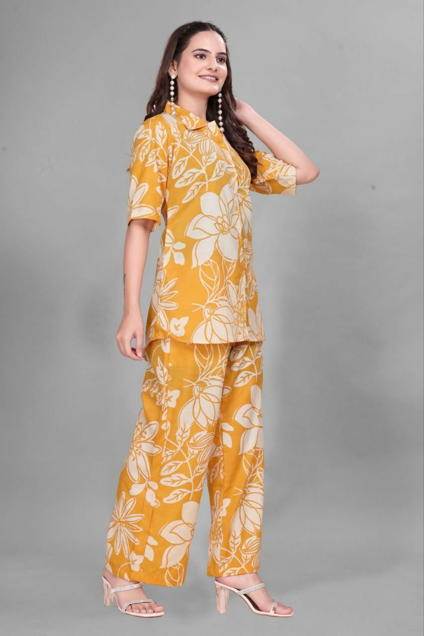 Preksha Creation Cotton Floral Print Kurta Set Co-Ord Set