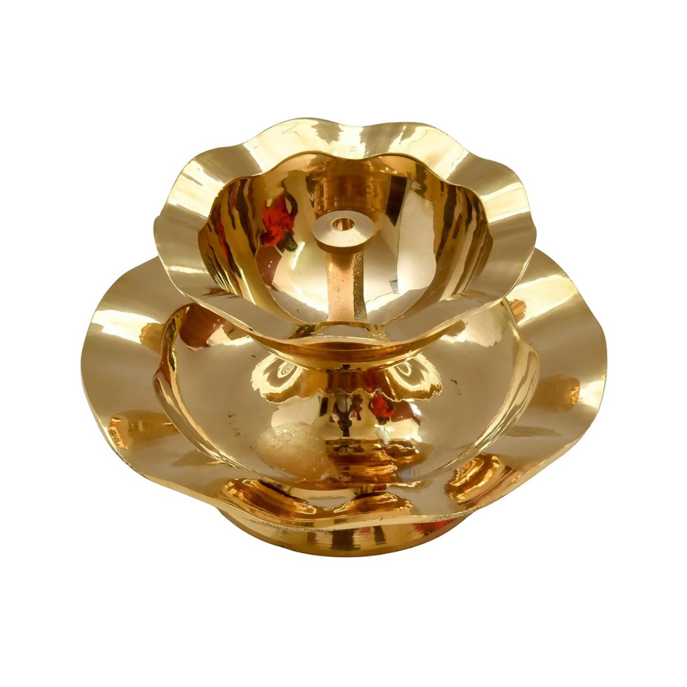 Bhimonee Decor Pure Brass Nanda Akhand Jyoth Table Diya - Dista