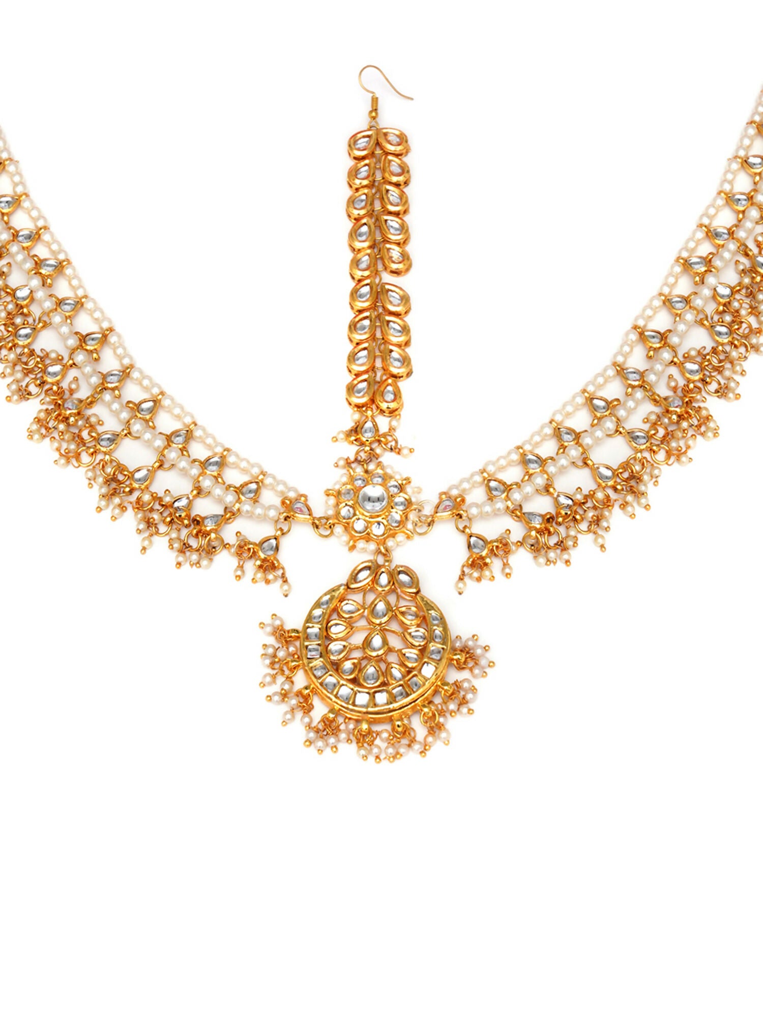Kundan Layered Matha Patti (Gold) - Ruby Raang - Distacart