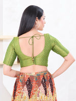 Thumbnail for Joban Fashion Green Tissue Elbow Sleeveless Back Open Blouse