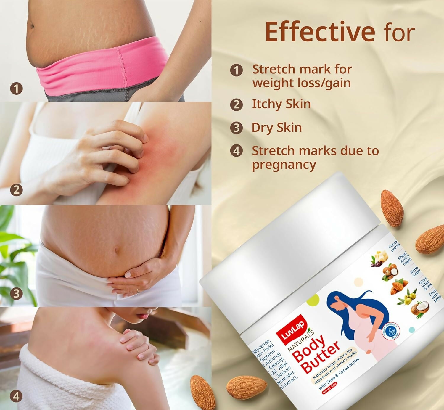 LuvLap Naturals Body Butter for Pregnant Belly - Distacart