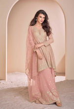 Thumbnail for Anaita Peach Georgette Readymade Suit with Codding Dori & Sequence Work - Distacart