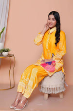 Thumbnail for Miravan Womens Yellow Digital Printed Kurta Set - Distacart