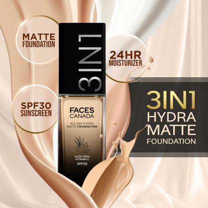 Faces Canada All Day Hydra Matte 3 in 1 Foundation - Rich Ivory 013 - Distacart