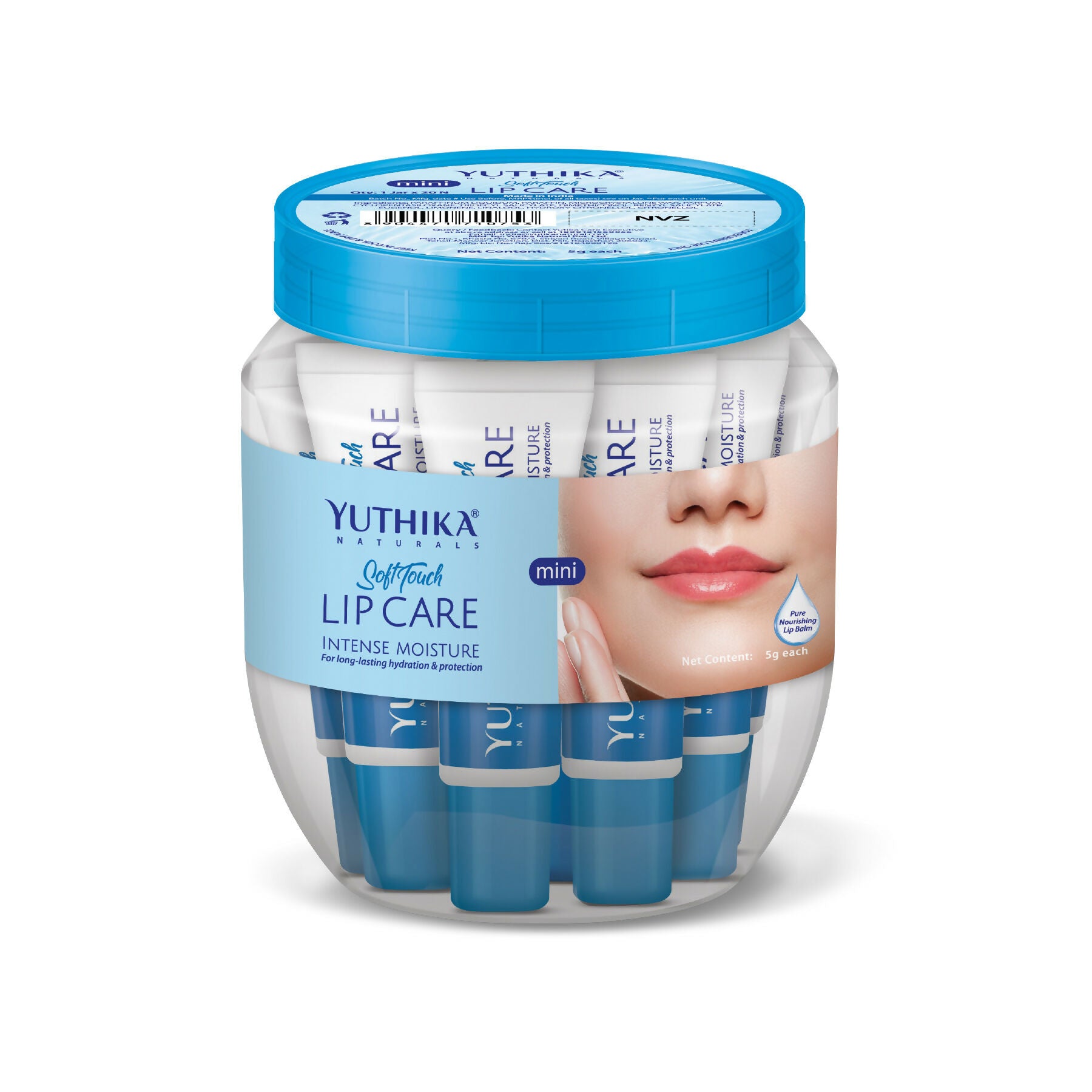 Yuthika Naturals Soft Touch Lip Balm, (Pack of 20) with Jar - Distacart