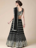 Thumbnail for Jyoti Fashion Black Sequence with Thread Zari Embroidery Georgette Lehenga Choli with Dupatta - Distacart