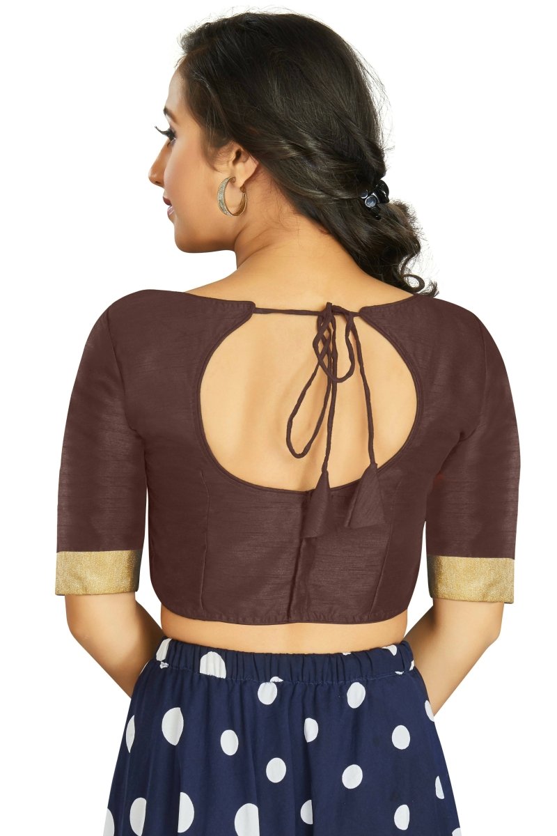 Aastha Fashion Women's Coffee Art Silk Designer Traditional Readymade Blouse - Distacart