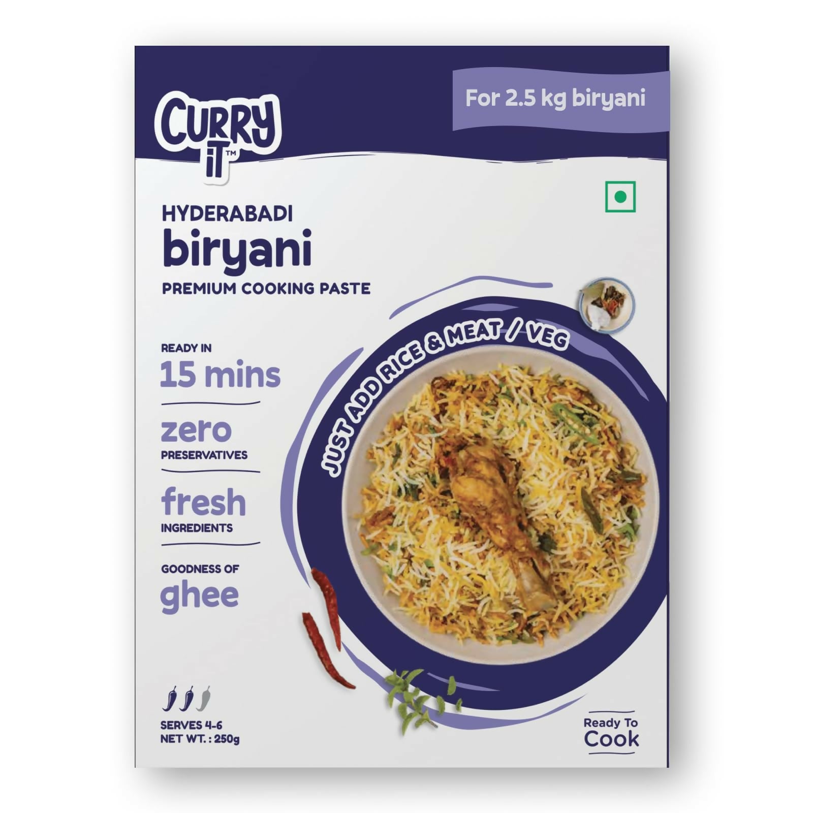 CURRYiT Instant Hyderabadi Biryani Premium Cooking Paste - Distacart