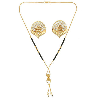 AanyaCentric Gold Plated Short Mangalsutra Set with Earrings - Distacart