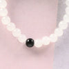 NVR Men & Women White Marbel Crystal Elasticated Bracelet - Distacart