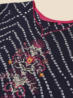 Thumbnail for Anubhutee Women's Rayon Regular Straight Navy Blue Kurta - Distacart