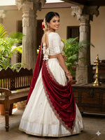 Thumbnail for Teeya Creation New Trending Stylish Traditional Lehenga Choli Set- White - Dista