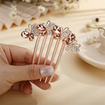 Thumbnail for Joban Fashion Rose Gold Metal Flower Hair Comb Hairpin