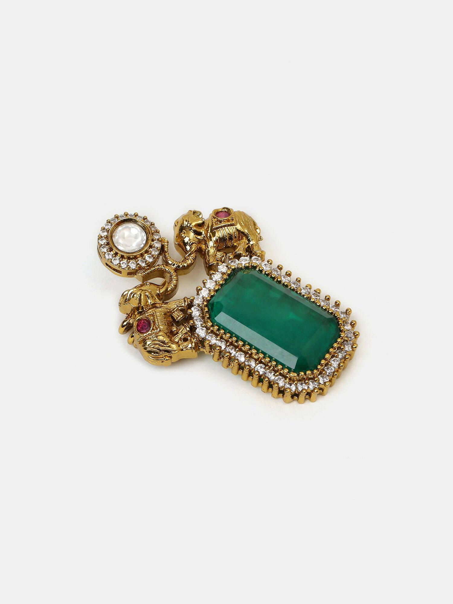 Ruby Raang Regal Green Brooch - Distacart