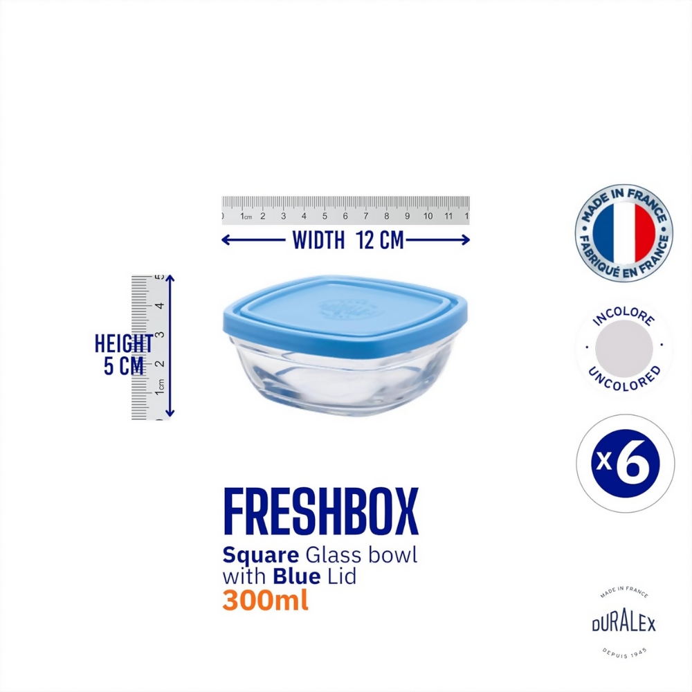 Duralex FreshBox Set of 6 Tempered Glass Container - Distacart